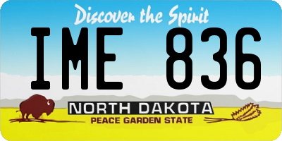 ND license plate IME836