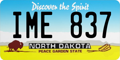 ND license plate IME837