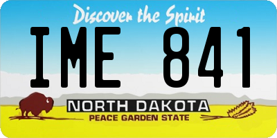 ND license plate IME841