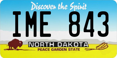 ND license plate IME843