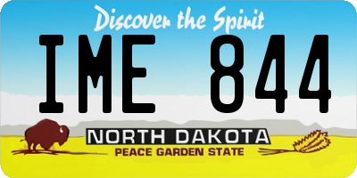 ND license plate IME844
