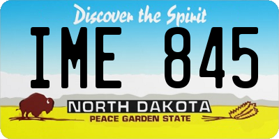 ND license plate IME845
