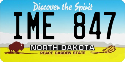 ND license plate IME847
