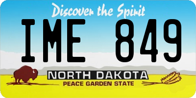 ND license plate IME849