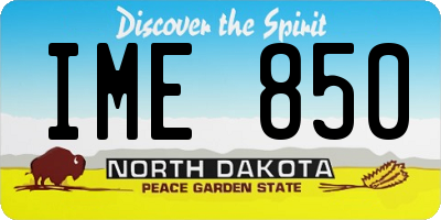 ND license plate IME850