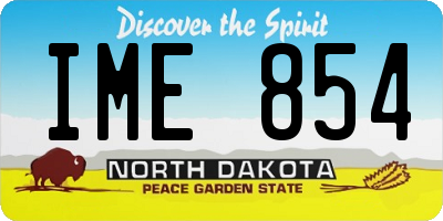 ND license plate IME854