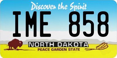 ND license plate IME858