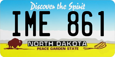ND license plate IME861