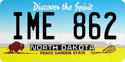 ND license plate IME862