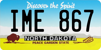 ND license plate IME867
