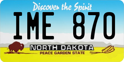 ND license plate IME870