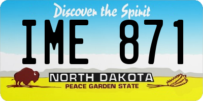 ND license plate IME871