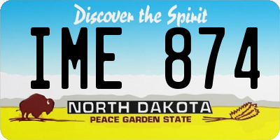 ND license plate IME874