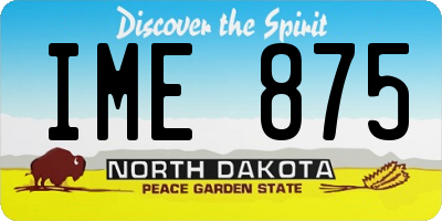 ND license plate IME875