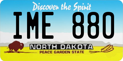 ND license plate IME880