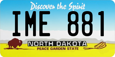 ND license plate IME881