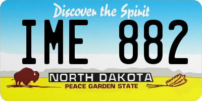 ND license plate IME882