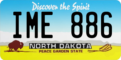 ND license plate IME886