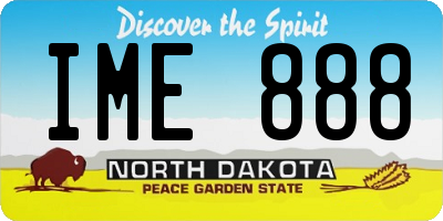 ND license plate IME888