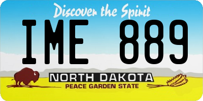 ND license plate IME889