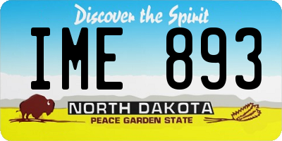 ND license plate IME893