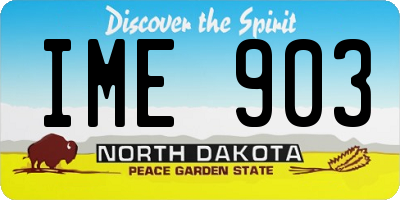 ND license plate IME903