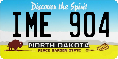 ND license plate IME904
