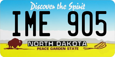 ND license plate IME905