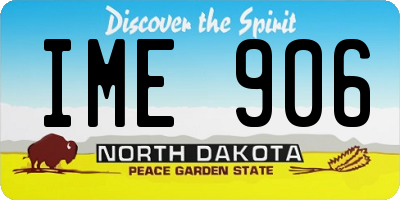 ND license plate IME906