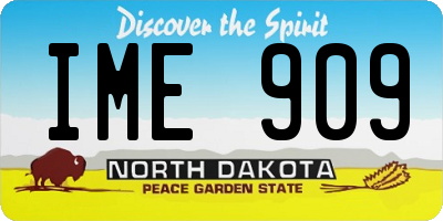 ND license plate IME909