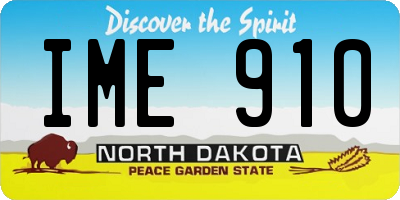 ND license plate IME910