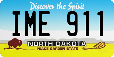ND license plate IME911