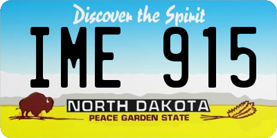 ND license plate IME915