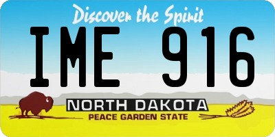 ND license plate IME916