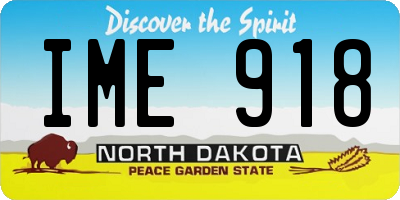 ND license plate IME918