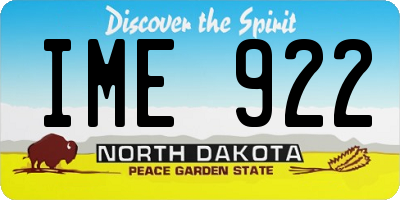ND license plate IME922