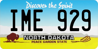 ND license plate IME929