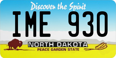 ND license plate IME930