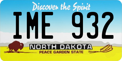 ND license plate IME932
