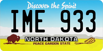 ND license plate IME933