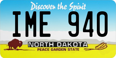 ND license plate IME940