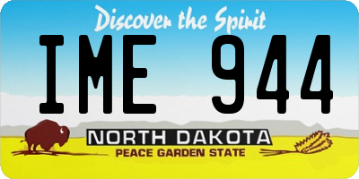 ND license plate IME944