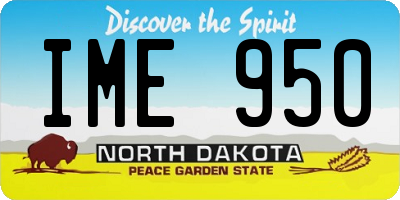 ND license plate IME950