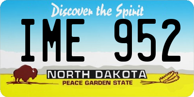 ND license plate IME952