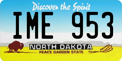 ND license plate IME953