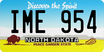 ND license plate IME954