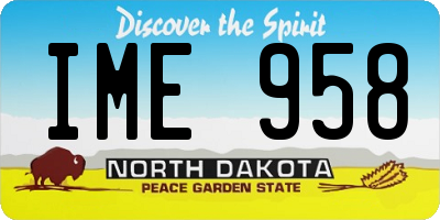 ND license plate IME958