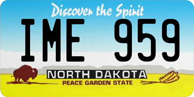 ND license plate IME959