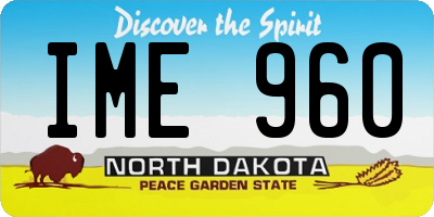 ND license plate IME960