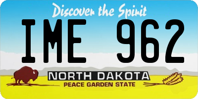 ND license plate IME962